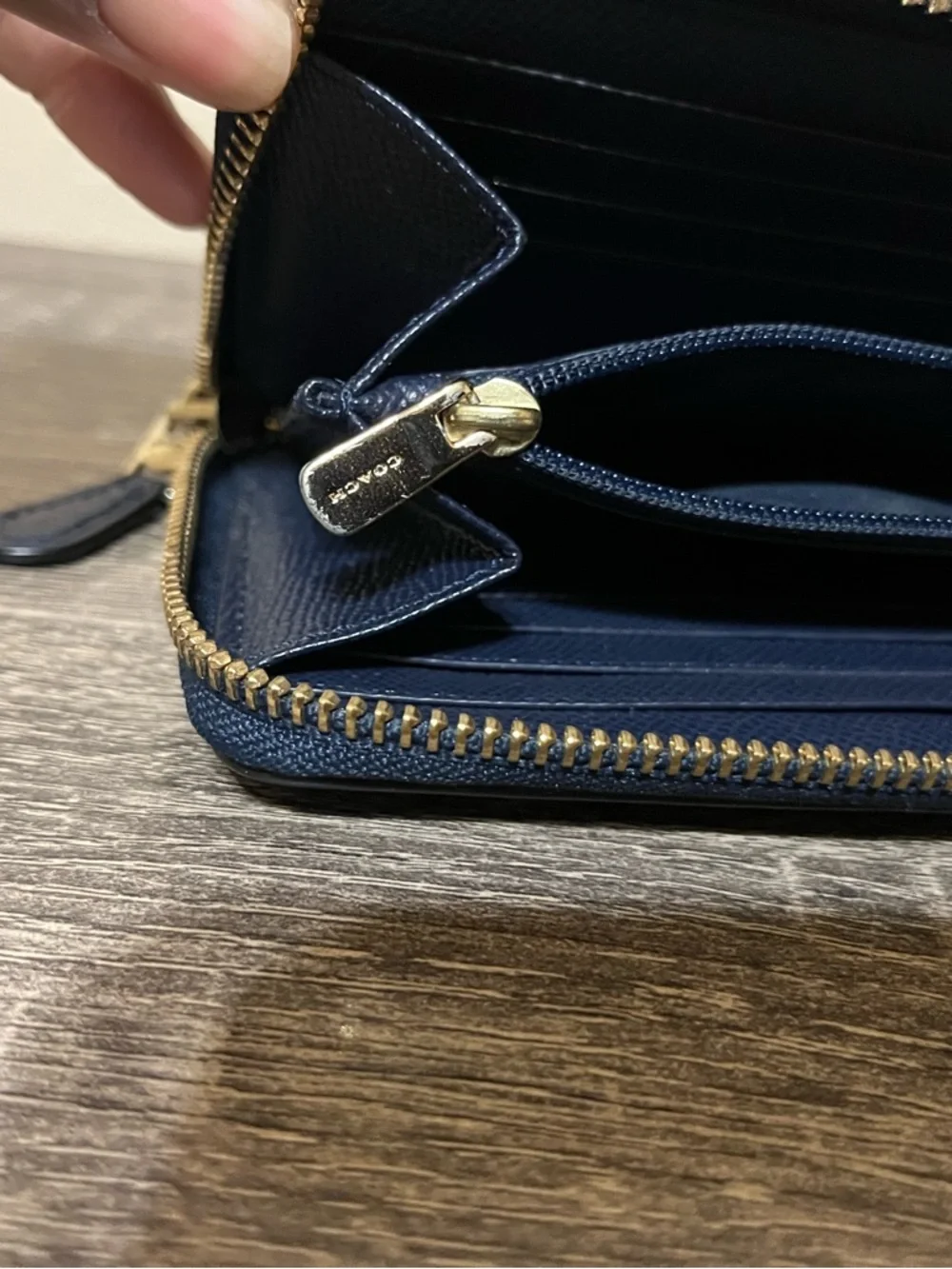 Coach Accordion Zip Wallet Midnight Blue - Picture 12 of 12